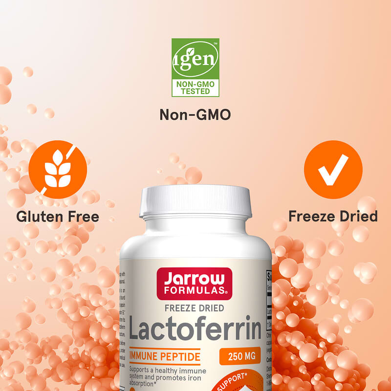 Jarrow Formulas, Lactoferrin, gefriergetrocknet, 250 mg, 60 Kapseln