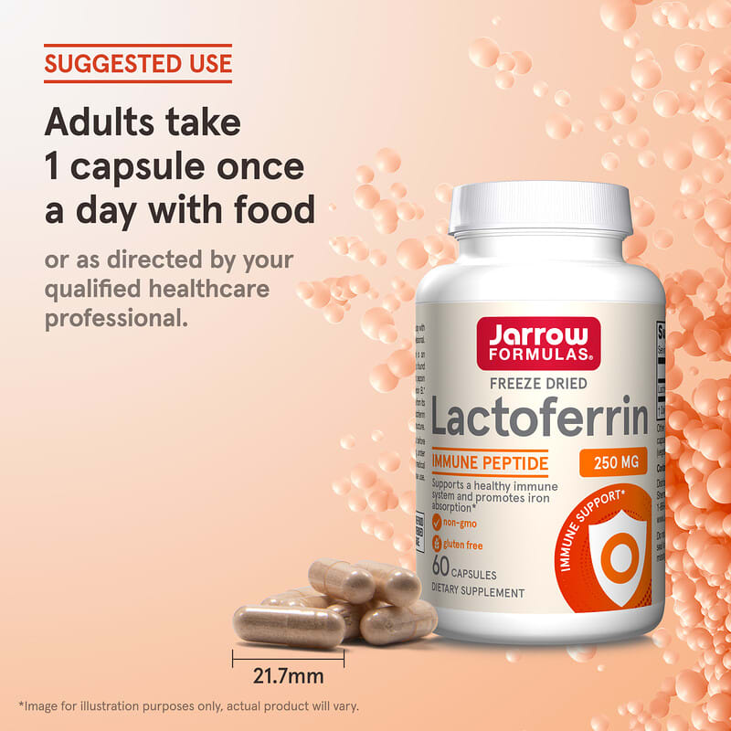 ラクトフェリン、フリーズドライ、250mg、60粒