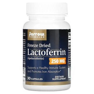 Jarrow Formulas, Lactoferrina, liofilizado, 250 mg, 30 cápsulas