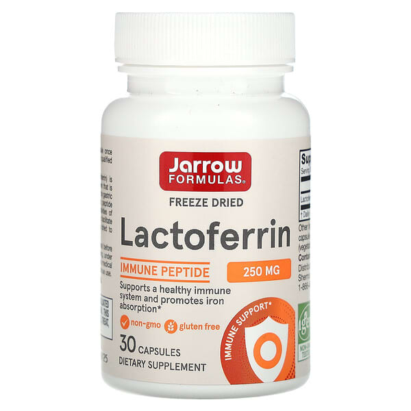 Jarrow Formulas, 凍乾乳鐵蛋白，250 毫克，30 粒膠囊