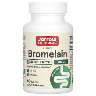Jarrow Formulas, Bromelaína vegana, 500 mg, 60 comprimidos