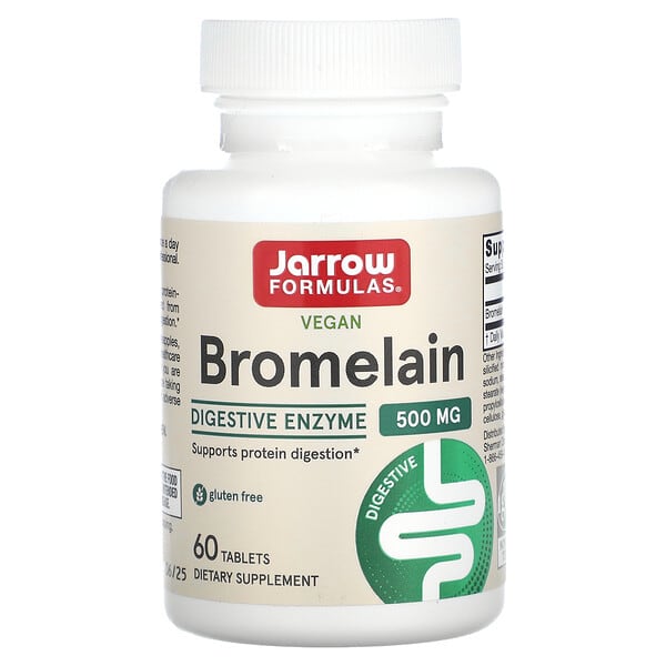 Jarrow Formulas, Bromelaína, 500 mg, 60 comprimidos