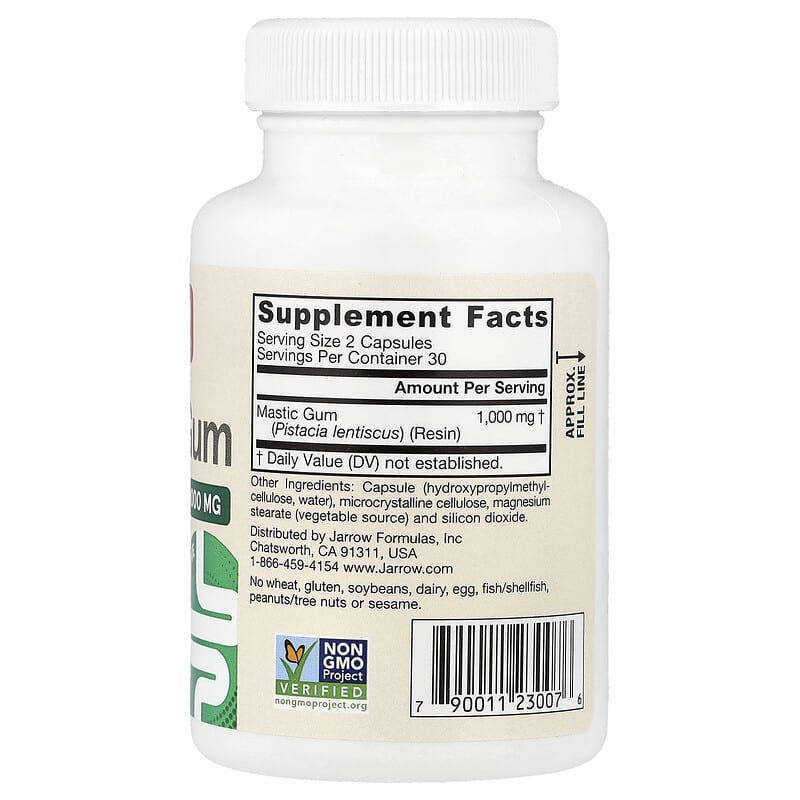 Vegan Sakız Sakızı, 60 Bitkisel Kapsül (Kapsül Başına 500 mg)