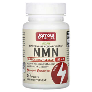 Jarrow Formulas, NMN, Mononucleótido de nicotinamida vegano, 125 mg, 60 comprimidos