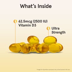 Jarrow Formulas, Vitamin D3, Cholecalciferol, 62.5 mcg (2,500 IU), 100 Softgels