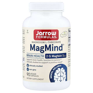 Jarrow Formulas, MagMind® для веганов, добавка для здоровья мозга, 90 растительных капсул (48 мг в 1 капсуле)