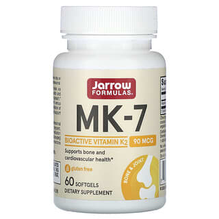 Jarrow Formulas, MK-7, 90 µg, 60 capsules à enveloppe molle