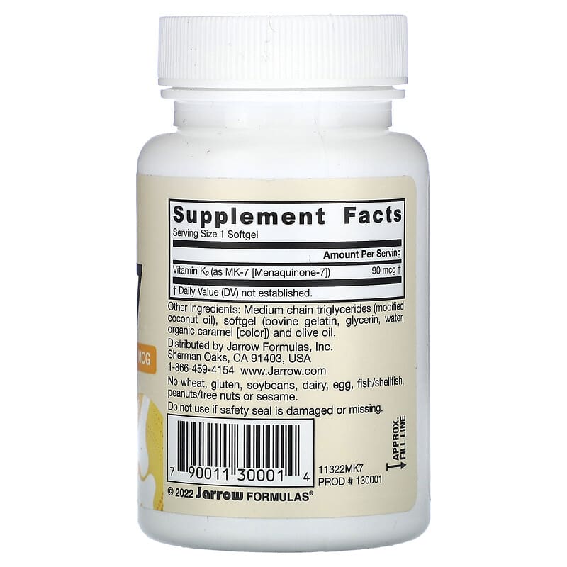 MK-7, 90 mcg, 60 Softgels