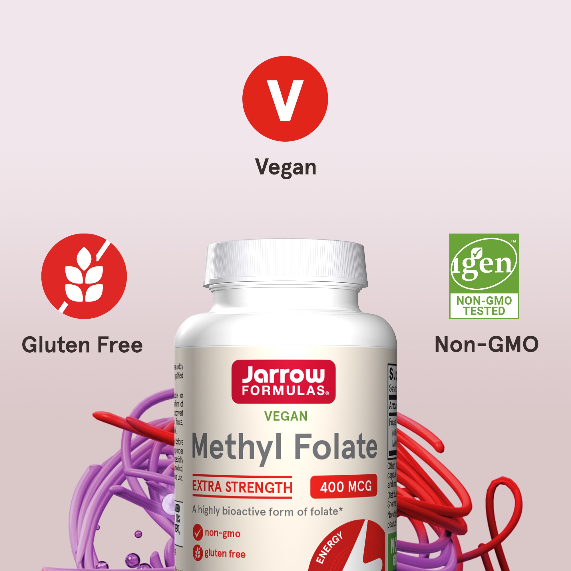 Jarrow Formulas, 全素食甲基葉酸，特強型，400 微克，60 粒素食膠囊