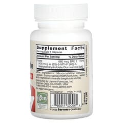 Jarrow Formulas, Metilfolato, Concentración extra, 400 mcg, 60 cápsulas vegetales