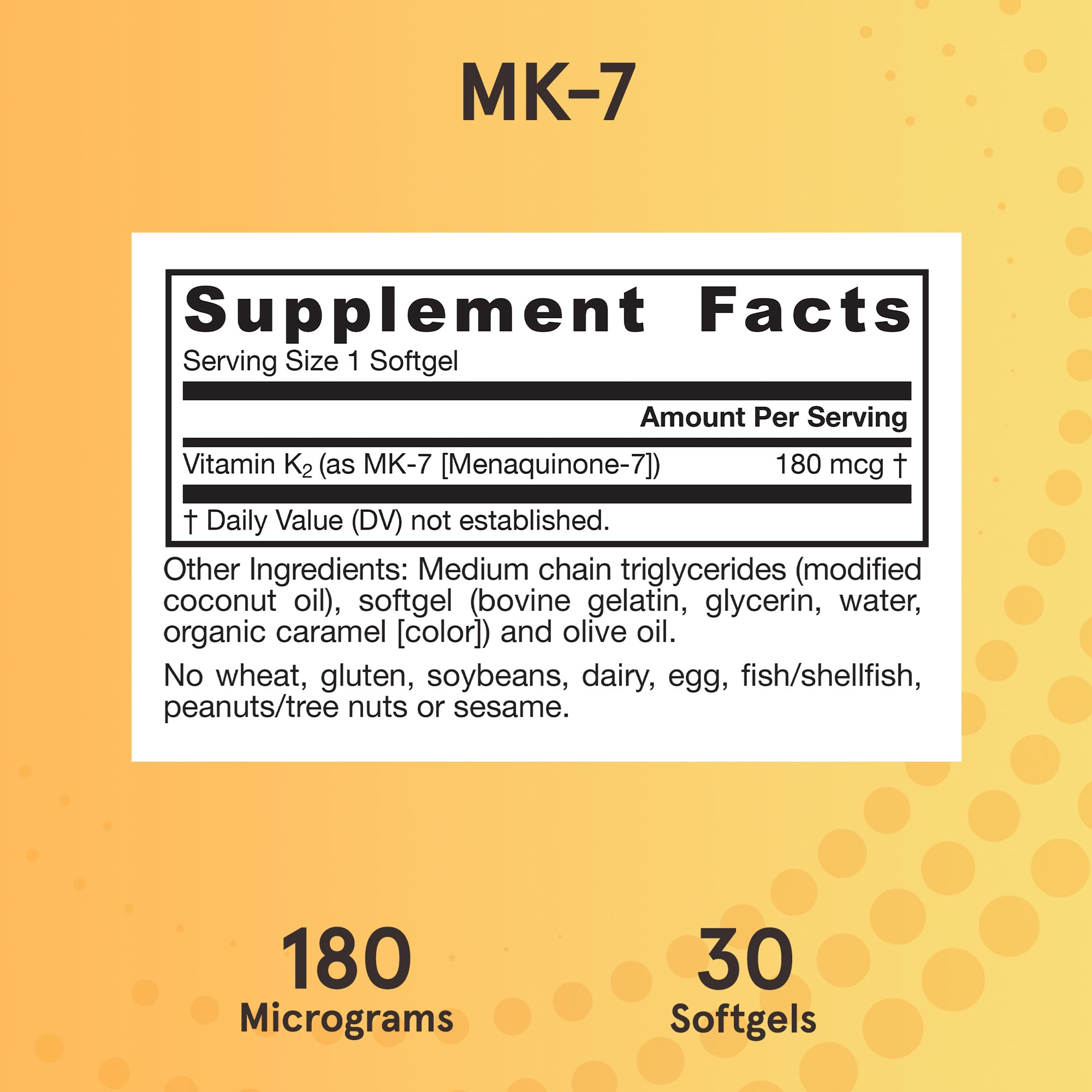 Jarrow Formulas, MK-7, 180 mcg, 30 Softgels