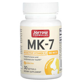 Jarrow Formulas, MK-7, 180 мкг, 30 мягких таблеток