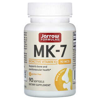 Jarrow Formulas, MK-7, 90 µg, 90 capsules à enveloppe molle