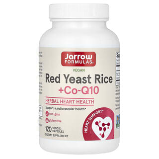 Jarrow Formulas, Levure de riz rouge vegan + CoQ10, 120 capsules végétales