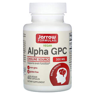 Jarrow Formulas, Alpha GPC, 300 mg, 60 Cápsulas Vegetais
