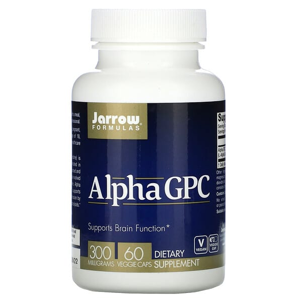 Jarrow Formulas, Alfa-GPC, Suplemento alimentario, 300 mg, 60 cápsulas vegetales