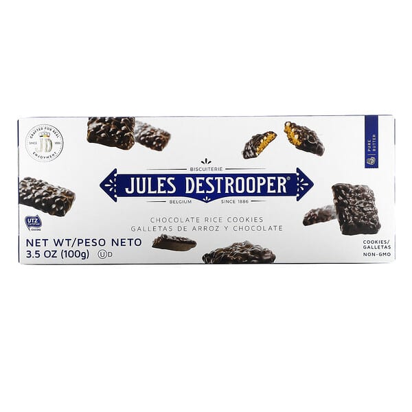 Jules Destrooper, Chocolate Rice Cookies, 3.5 oz (100 g)