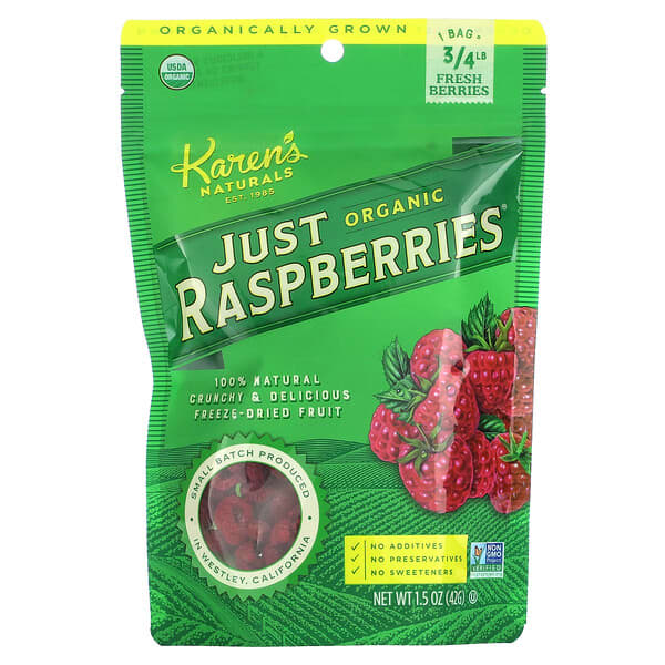 Karen's Naturals, Organic Just Raspberries, 1.5 oz (42 g)