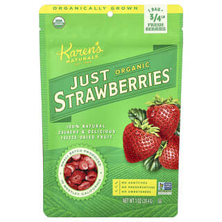 Karen's Naturals, Luomu Just Strawberries® -mansikoita, 28,4 g