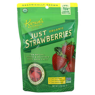 Karen's Naturals, 유기농 Just Strawberries, 34g(1.2oz)