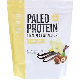 Julian Bakery, باليو بروتين، بروتين لحم البقر المتغذي على العشب، مكسرات الفانيليا، 2 رطل (907 جم)
