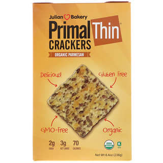 Julian Bakery, Primal Thin Crackers, Bio-Parmesan, 238 g (8,4 oz.)