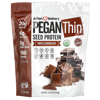 Julian Bakery, Pegan Thin, протеин из семян, тройной шоколад, 924 г (2 фунта)