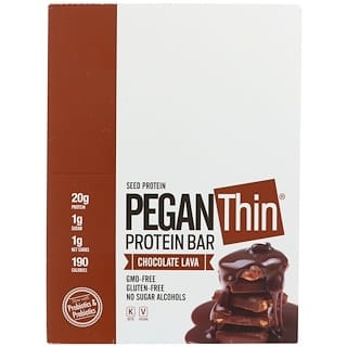 Julian Bakery, Pegan Thin蛋白棒，巧克力熔岩，12条，每个2.29盎司（65克）