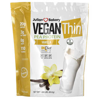 Julian Bakery, Vegan Thin, Pea Protein, Erbsenprotein, Vanille, 852 g (1,88 lbs.)