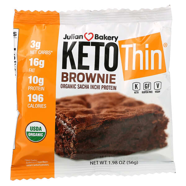 Julian Bakery, Keto Thin Brownie, 56 г (1,98 унции)