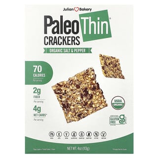 Julian Bakery, Paleo Thin® 饼干，有机盐和胡椒，4 盎司（113 克）