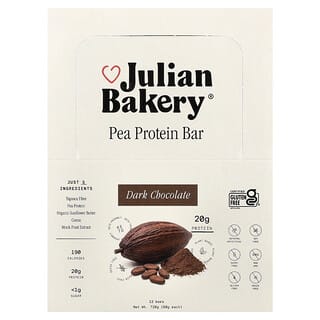 Julian Bakery, Erwtenproteïnereep, pure chocolade, 12 repen, 60 g per stuk
