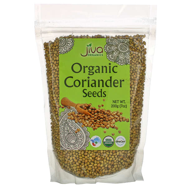 Jiva Organics, Semillas de cilantro orgánico, 200 g (7 oz)