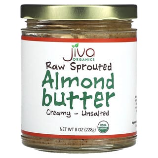 Jiva Organics, Raw Sprouted Almond Butter, Creamy - Unsalted, 8 oz (228 g)