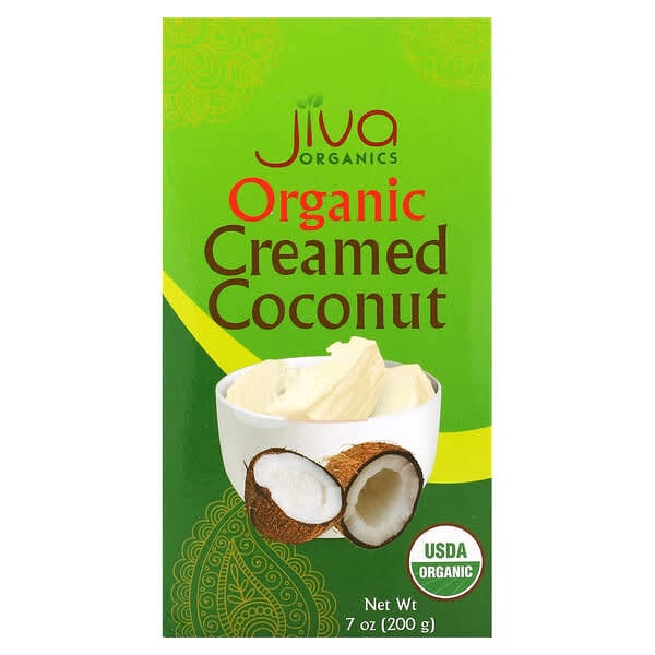 Jiva Organics, オーガニックココナッツクリーム、200g（7オンス）