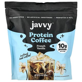 Javvy Coffee, Café proteico, Vainilla francesa, 352 g (12,4 oz)