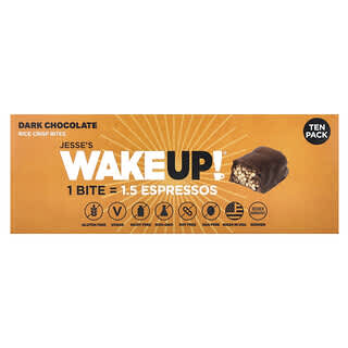Jesse's WAKEUP!, Rice Crisp Bites, Dark Chocolate, 10 Pack, 0.55 oz (16 g) Each