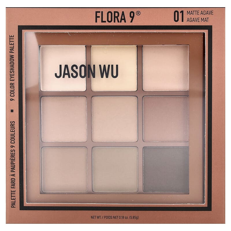 Flora 9®（フローラ9）、9色アイシャドウパレット、01 マットアガベ