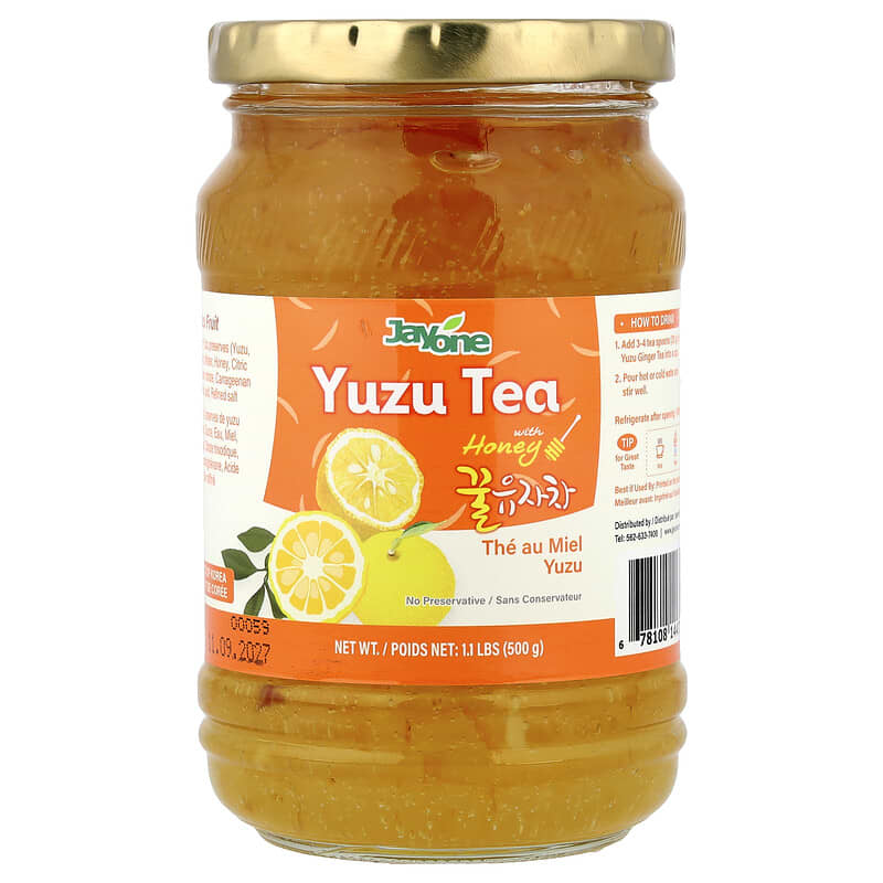 ハチミツ入りユズ茶、500g（1.1ポンド）