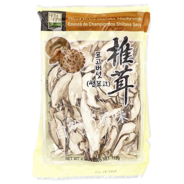 Sliced Dried Shiitake Mushroom, 4 oz (113 g)
