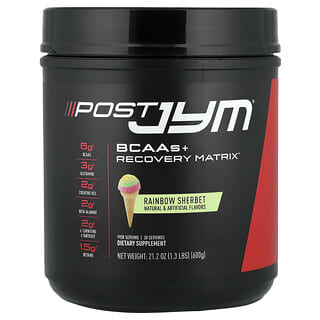 JYM Supplement Science, Post JYM，支鏈胺基酸 + 修復矩陣，彩虹雪酪，1.3 磅（600 克）