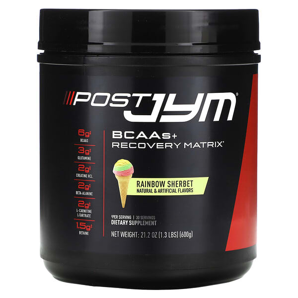 JYM Supplement Science, Post JYM, BCAAs + Recovery Matrix, Rainbow