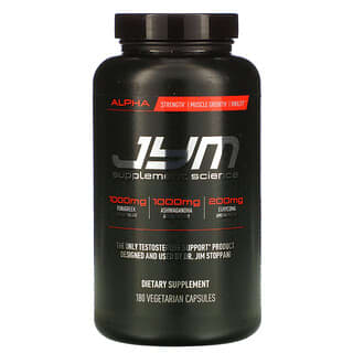 JYM Supplement Science, Alpha، لدعم التستوستيرون، 180 كبسولة نباتية