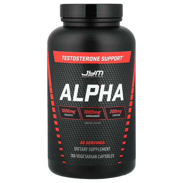 JYM Supplement Science, Alfa, Refuerzo para la testosterona, 180 cápsulas vegetales