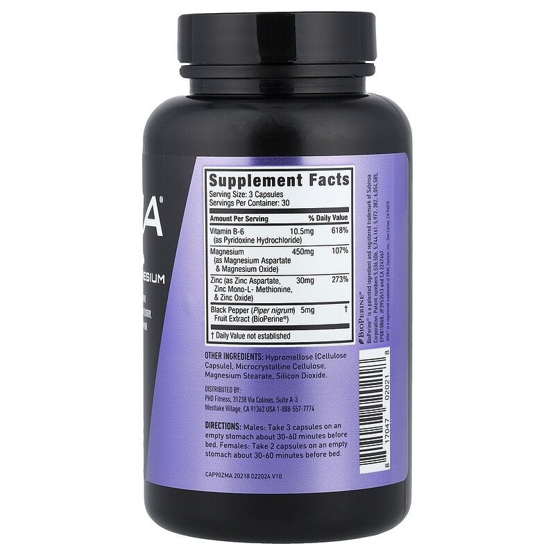 ZMA®, Zinco e Magnésio, 90 Cápsulas Vegetarianas