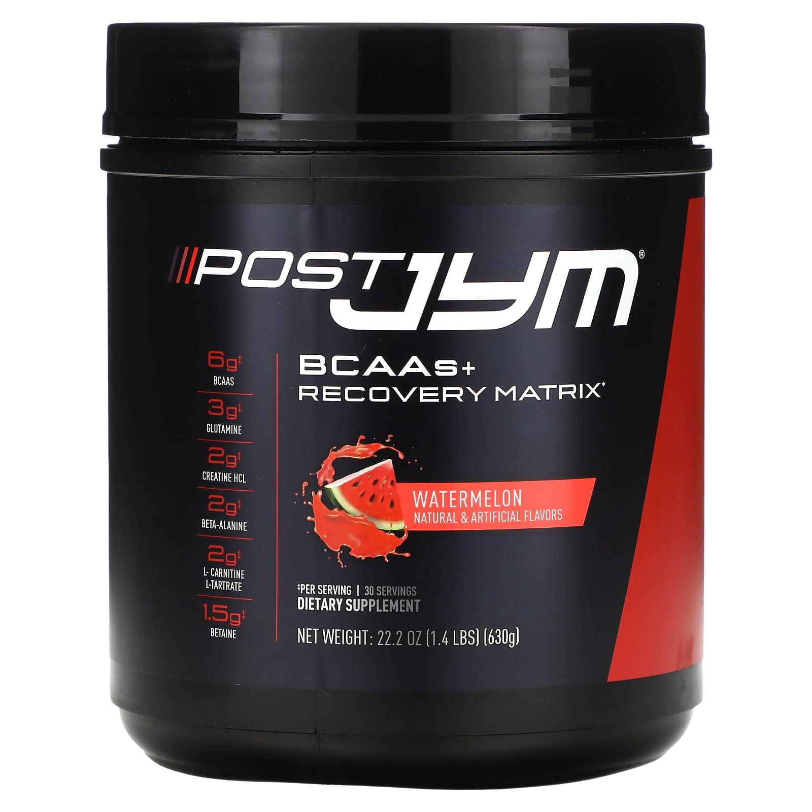 JYM Supplement Science, Post JYM, BCAAs + Recovery Matrix, Watermelon