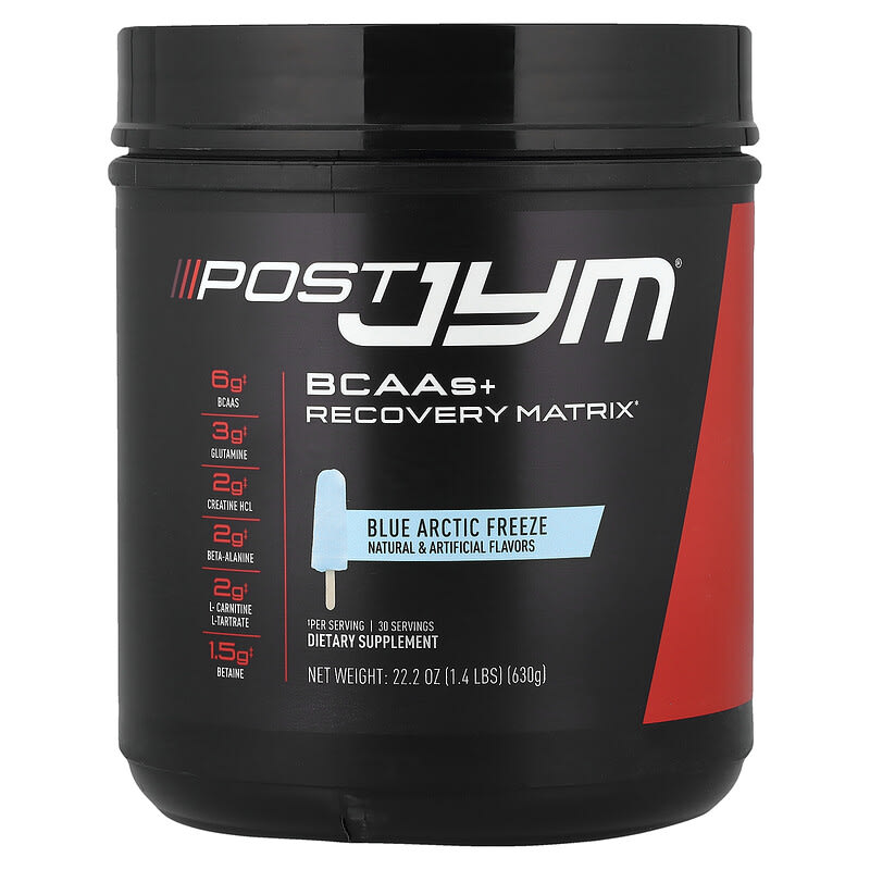 Post JYM, BCAAs + Recovery Matrix, Blue Artic Freeze, 1.4 lbs (630 g)