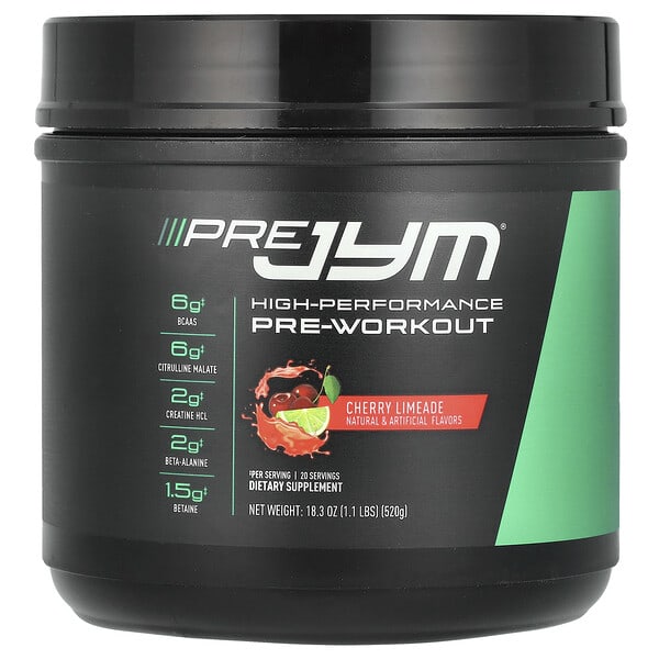 JYM Supplement Science, Pre JYM，高性能鍛鍊前支援配方，櫻桃檸檬水味，1.1 磅（520 克）