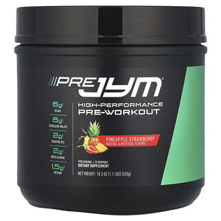 JYM Supplement Science, Pré JYM, Pré-treino de Alto Desempenho, Abacaxi e Morango, 520 g (1,1 lbs)