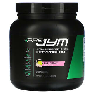JYM Supplement Science, Pre JYM, Preentrenamiento de alto rendimiento, Limonada rosa, 500 g (1,1 lb)